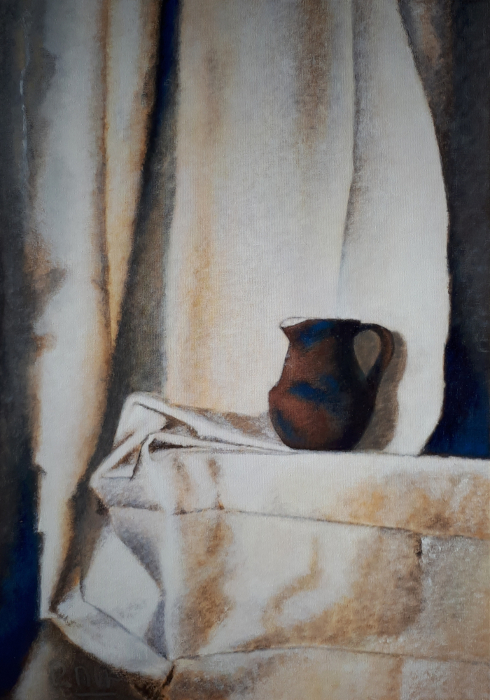 Composition toile et bleu, Pierre Dallot