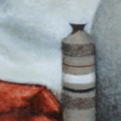 Drapé rouge, détail