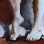 Nu sur fond rouge, détail
